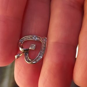 10K Solid White Gold & Diamond Pendant